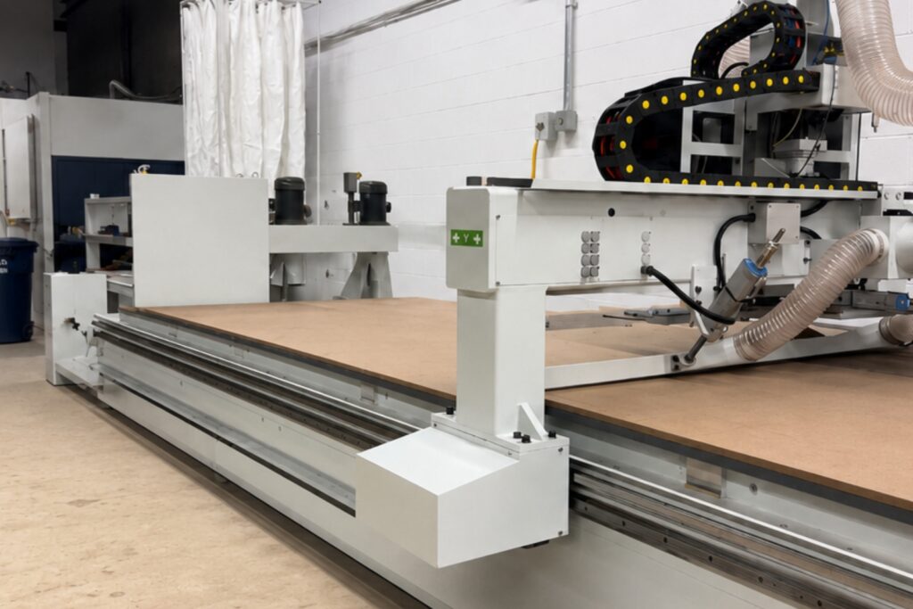 CNC fabrication equipment used for ACM panel cutting and routing